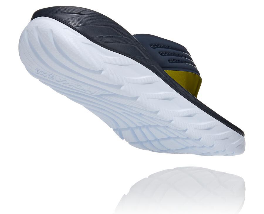 Hoka Australia One One ORA Recovery Flip - Mens Sandals Navy/White - EZFNC-0456